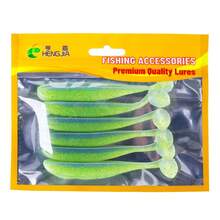 HENGJIA 6pcs/Pack 100mm 5.4g Soft Lures, Artificial Soft Baits For Bass Fishing, Silicone Dual-Color Wiggling Lures - Multicolor - View 9