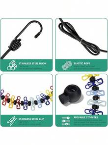 Retractable Travel Clothesline, Portable Clothesline (Including 2 Compressible Towels) 12 Clothespins, Suitable For Indoor And Outdoor, Balcony, Outdoor Camping Use Multicolor