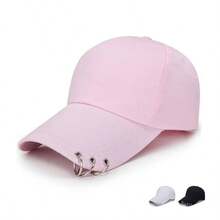 1 Mũ bóng chày Unisex trơn màu, dây đeo ba vòng phong cách Hàn Quốc, mũ snapback cho cặp đôi dã ngoại, lý tưởng cho mùa xuân và mùa hè - mũ bóng chày - Xem 1