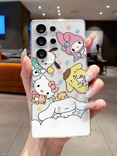Sanrio 1pc Sanrio Character Pattern Phone Case, Precise Cutout Camera Protection Compatible With Samsung, Apple, Nothing, Pixel, INFINIX, Xiaomi Redmi