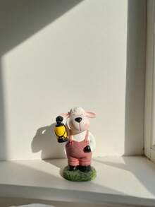 1 Stück süße, natürliche Harz Schaf Figur, niedlich, verspielt, rustikal, lebhaft, gemütlich, dekorative Schaf Figur für Garten, Außenbereich, Harz Statue, Schaf-Form, rustikaler Stil, süßer Stil, Laterne, Blumen, Rasen, Gartendekoration, Terrasse, Balkon Dekoration, Harz Gartendekoration, Schaf-förmige Figur, rustikale Gartendekoration, süße Schaf Ornament, lustige Gartendekoration, Outdoor Tierfigur, rustikale Hof Dekoration