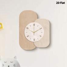 2D Flat 1pc Light Luxury Modern Creativity Wall Clock, Ultra Quiet Quartz Movement, No Ticking Sound, Quiet Decoration Painting Wall Clock For Living Room, Bedroom And Office, Fashionable Bedroom Clock Decoration Wall Watch, Unique Personalized, Ultra Clear Reading Time, Suitable For Clock Decoration In Living Room, Bedroom, Office, Studio, House, Study, Kitchen And Cafe, Perfect Decoration Gift For Family And Friends Home Decor Room Decor