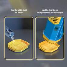 手持式 40 孔泡泡机玩具，户外游戏电动泡泡枪，亲子互动，儿童礼物（不含电池，不含泡泡液） - 粉色 - 查看 11