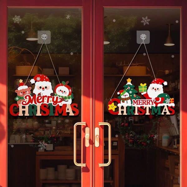 Decoraciones colgantes para la puerta de Navidad, artículos colgantes para el hogar, arreglo de escenas, adornos que mejoran el ambiente, Papá Noel feliz, árbol, puerta del dormitorio, para útiles escolares, de vuelta a la escuela