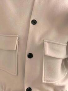 Veste courte ajustée pour femme, col montant, boutons devant, poches, ourlet élastique. Décontractée, de couleur unie, , idéale pour le sport, le quotidien ou l'aéroport