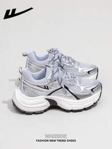 1 双 WARRIOR 女式厚底系带软底休闲鞋，低帮户外平底鞋，圆头低跟防滑纯色优雅软底登山鞋，适合学生，毕业照，平底鞋，低帮皮革运动鞋