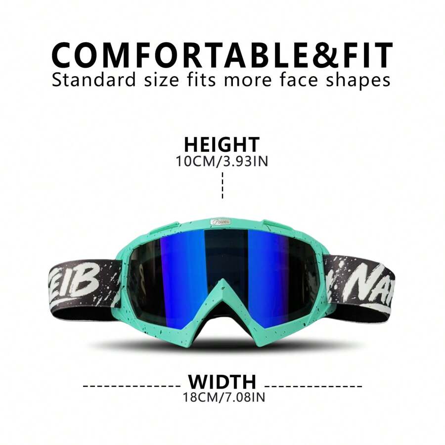1pc Outdoor Skiing & Cross-Country Goggles, MOTO Riding Outdoor Sports Ski Goggles, Windproof Eyewear - Multicolor - View 1