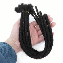 CEXXY 0,6 Breite Dreadlocks, brasilianisches Echthaar, gehäkelte Zopf-Haarverlängerung, Echthaar-Loc-Extensions, 10 Stränge Dreadlock-Extension, Echthaar, vollständig handgefertigt, Echthaar-Dread-Extension für Männer, Frauen und Kinder, Echthaar-Locs können gelockt und gefärbt werden, 15,2 - 50,8 cm, 1B
