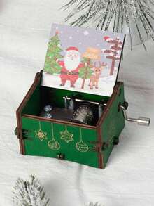 1 pieza Caja de música con cascabeles navideños, adorno de madera con campanas, decoración de Santa Claus viene a la ciudad, adecuado para Navidad, regalos festivos, decoración del hogar - Multicolor - Ver 30