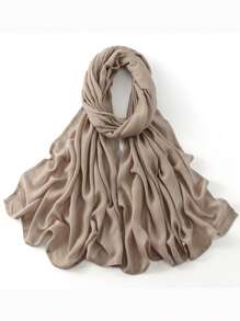 1 件女士粘胶纯色头巾，柔软宽边头巾，多功能防晒披肩，日常使用头带，适合 Abaya 配饰女士面纱 - 寬邊頭巾 - 查看 46