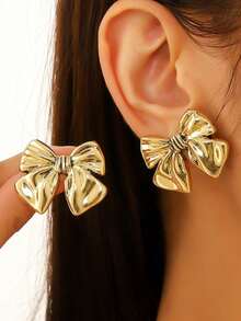 1 par de pendientes asimétricos cuadrados minimalistas de acero inoxidable plegables, adecuados para el uso diario o fiestas de las mujeres, un gran regalo para ella - HQ6013 - Ver 13