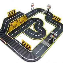 磁性积木道路和火车轨道扩展包，磁性积木建筑玩具，适合男孩女孩，包括道路轨道、交通信号灯、标牌 - 彩色 - 查看 1