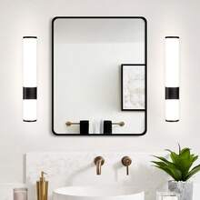 homefire 1/2ER Mirror Light Bathroom LED Wall Lamp 6W Bathroom Lamp Neutral White Light Color 4000K Side Mirror Wall Light Black Bathroom Lamp Mirror Cabinet Lighting 35cm - 黑色 - 查看 6