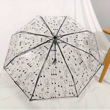 1 Transparent Umbrella, Frosted, Self-Folding, Easy To Carry, Cute Printed And Painted Umbrella, Simple And Elegant Umbrella For Summer Cooling, Beach, Travel