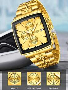 LIGE Reloj de hombre LIGE de moda, casual y de negocios, resistente al agua, luminoso, de cuarzo, con diseño de esfera redonda clásica y fecha