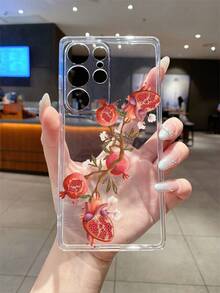 1 pieza Funda de teléfono con estampado de guayaba, con recortes precisos para proteger la cámara, compatible con Samsung, Nothing, Pixel, INFINIX, Xiaomi Redmi