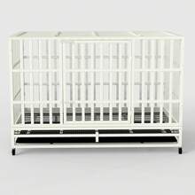 48-Inch Black Heavy Duty Dog Crate With Wheels And Sturdy Door Lock Design, Double Doors And Removable Tray Design For Medium To Large Dogs - màu đen - Xem 7