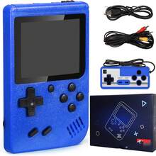 2025 Handheld Game Console - Built-In 500 Retro Video Games, Equipped With A Game Controller - 3.0-Inch LCD Display Screen - Portable Game Console, A Mini Electronic Toy Gift Suitable For Both Men And Women, Perfect For Easter Or Birthday Gifts. - 藍色 - 查看 1