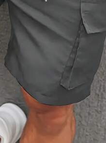 男士多口袋工装短裤，时尚户外短裤 - 卡其色 - 查看 5