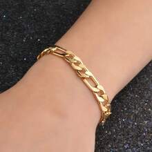 925 Sterling Silver 18K Gold Plated 8MM Sideways Bracelet For Women Men Party Gifts Wedding Fashion Jewelry - Gold - View 5