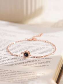 新款闪光投影手链，定制彩色照片投影手链，女士个性化圆形投影照片手链，纪念合影首饰，定制女友/母亲照片手链，定制生日纪念礼物 - 款式4 - 查看 6