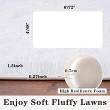 Large Shaggy Area Rug For Living Room & Bedroom – Washable Fluffy Carpet With 1.7in High Pile, Plush Aesthetic Throw Rug, Non-Slip Rubber Backing With 4 Anti-Slip Pads, Durable Edge Stitching – Cozy Minimalist Decor – Great Gift For Halloween & Christmas, Perfect For Play Rooms & Parties – Heavyweight 700g+/㎡ – Sizes: 4*6 / 5*7 / 6*9 / 8*10 / 9*12 Ft - 白色 - 查看 5