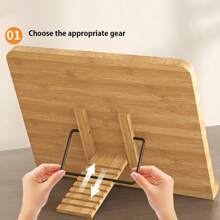 1 pieza Estantería de madera ajustable - Soporte multifuncional de 8 esquinas para lectura/caligrafía, escritorio para portátil y tableta, adecuado para oficinas/salas de estudio (base antideslizante)