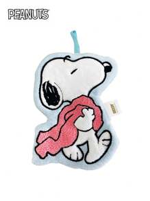 Peanuts 1PC 花生官方授权珊瑚绒毛绒挂式厨房浴室手巾清洁巾精致刺绣亲肤柔软舒适吸水加厚设计