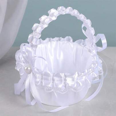 European Style Wedding Flower Basket Scatter Flower Bridesmaid Ring Holder For Wedding Ceremony