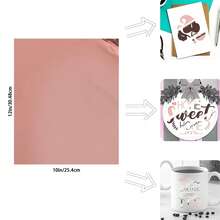 Rose Gold Holographic Permanent Vinyl, Iridescent Brushed Permanent Vinyl, 6 Sheets Rose Adhesive Vinyl, For DIY Cups, Home, Auto, Holiday Decor, 12" X 10" - Vàng hồng - Xem 2