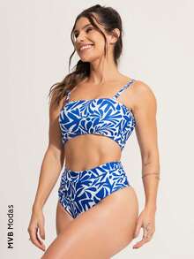 Bikini Top Stripe Hot Pants High Waist Cropped Asa Delta MVB Modas - Santorini - View 2