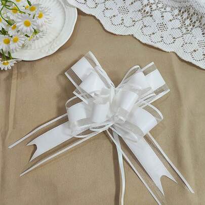 10pcs/Pack Snowflake Organza Ribbon Bows, Gift Wrapping Ribbons, Colorful Ribbons For Crafts, Parties, Weddings, Wedding Cars