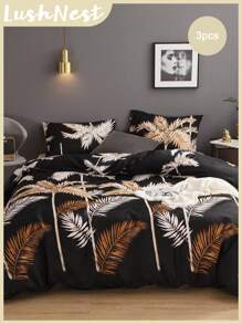 Floral Bedding Set Palm Leaf Duvet Cover Set Tropical Palm Tree Printed Twin Queen King Size  Farmhouse Bedding Set 3 Pcs Super Soft Breathable Microfiber Duvet Cover  1 Duvet Cover With Zipper 2 Pillowcases No Comforter Gifts For Women&Men - Multicolor - View 1