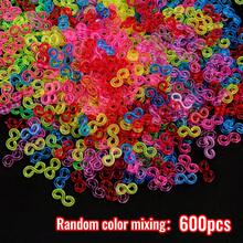 200 piezas/600 piezas Conectores y broches de plástico de colores del arcoíris, adecuados para hacer joyas DIY, accesorios para tejer bandas de goma, piezas para hacer pulseras hechas a mano, herramientas esenciales para la fabricación de joyas