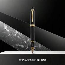 高品质经典黑色钢笔 - 顺滑墨水 - 0.05 毫米/专业人士的理想选择/复古风格黑色墨水笔 - 不锈钢笔尖，适合书法、学生练习、商务签名日常使用/圣诞礼物笔/可更换墨盒，适用于学校用品，返校