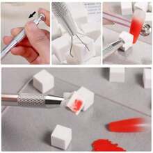 100PCS Nail Sponge Metal Gripper Mini Replaceable Nail Sponge Block For Ombre Nail Art Sponge Nail Art Tools For Nail Products Nail Accessories
