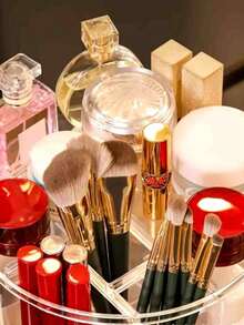 Organizador de maquillaje giratorio grande, Almacenamiento de brochas de Perfume, para tocador de baño, 360 Transparente - Multicolor - Ver 5