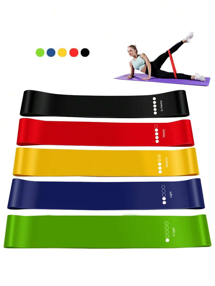 5pcs/Set Resistance Bands, Strength Training Elastic Bands For Deep Squat, Yoga, Fitness