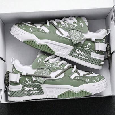 Flipark Giày thể thao lưu hóa thoáng khí thời trang mới, thiết kế nguyên bản dành cho cả nam và nữ, đế dày chống trượt, họa tiết graffiti ngẫu nhiên