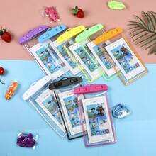 1PC Glow In The Dark Waterproof Mobile Phone Bag, Mobile Phone Waterproof Bag, Swimming Takeout Hanging Neck Mobile Phone Bag, Fluorescent Mobile Phone Bag, Outdoor Sports Swimming Floating Airbag Underwater Photography Mobile Phone Case, Cell Phone Waterproof Bag, Cell Phone Bag Beach Phone Bag Compatible With IPhone 14 13 12 And Other Cell Phones (Green& Pink) - Multicolor - View 12