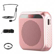 Rechargeable Voice Amplifier - 2200mAh Portable PA System With Headset Mic For Teachers & Presenters Christmas Gifts - Pink - View 11