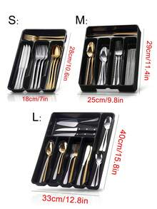 1pc Stylish Flatware Organizer Box, Elegant Silverware Storage Solution, Versatile Kitchen Drawer Storage Tray, Plastic PP Material, Perfect For Kitchen Countertop And Cabinet Drawer, Ideal Cutlery And Utensils Compartment Organizer, Chic Chopsticks Holder For Women, Essential Travel Accessory, Perfect For Holiday Gatherings, Fall Decor, Autumn Celebrations, Halloween Parties, Thanksgiving Feasts, And New Year's Entertaining. - Multicolor - View 3