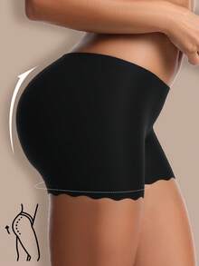 1条装女士无缝三角裤，透气柔软丝滑，舒适夏季内裤 - 黑色 - 查看 4