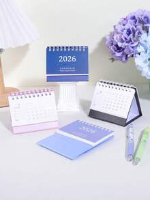 1pc Retro Desk Calendar 2026, Creative Spiral Design Small Desk Calendar - Daily Time Planning Markers, Comes With Memo Writing, Home & Teacher Office Desk Ornament Decoration, Fashion School Supplies, Gifts For Friends - Multicolor - View 6