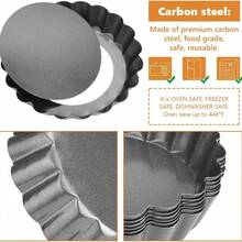 10pcs,Removable Bottom CakeMold, Pie Mold, Egg Tart Mold, DessertMold, Muffin Mold, Suitable For Pie,Baking,Cheesecake,Desser - Multicolor - View 2