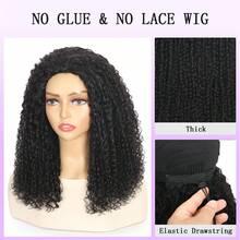 Half Wig Human Hair 3 In 1 Curly Half Wigs For  Women 200% Density Wear And Go Glueless Wigs Human Hair Ponytail Seamless Flip Over No Lace Headband Wig Beginner Friendly - Natural Black - Xem 5