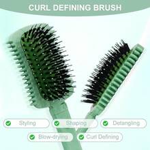Curl Defining Brush Pink, Volume Curly Hair Brush For Effortlessly Detangling Shaping And Styling Women's Curls, Waves & Coils, Curly Hair Products, Reduce Frizz - Marble Green - View 7