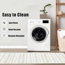 5x8 Washable Area Rug With Non-Slip Backing, Soft Low Pile Indoor Floor Carpet, Neutral Light Brown, Boho Moroccan Style Living Room, Bedroom, Dining Room - Nâu nhạt - Xem 6