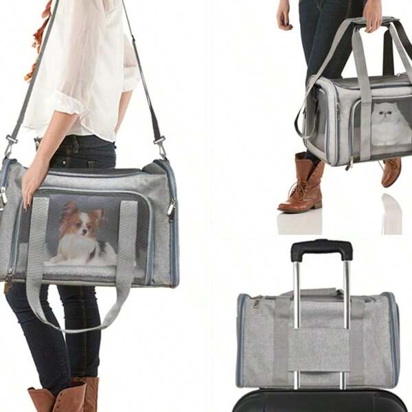Portable Dog Cat Carrier Bag Soft Side Backpack Pet Carriers Dog Travel Bags Airline Approved Transport Outgoing Pets Handbag