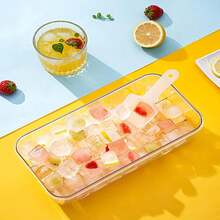 Cubiteras para Hielo de Silicona Con Tapa Y Cubo, Cubitera Silicona de Grado Alimenticio Cuchara para Congelador, Fácil liberación Apilables Bandeja de 28 Moldes de Silicona Hielo Con Tapa Y Cubitera - 1 - Ver 3